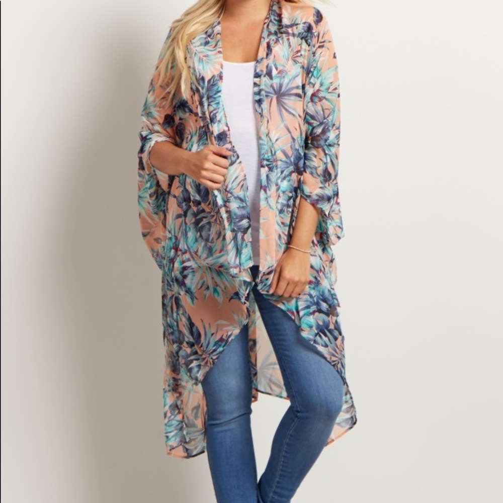 ⭐️Host Pick⭐️ Pinkblush Peach Tropic Maternity Kimono